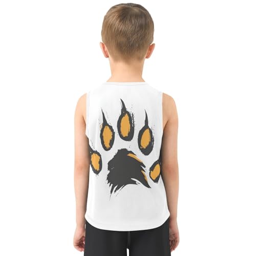 Boys Tank Top Shirts Tiger Paw Sleeveless T-Shirts Crew Neck for Kids Clothing Children3
