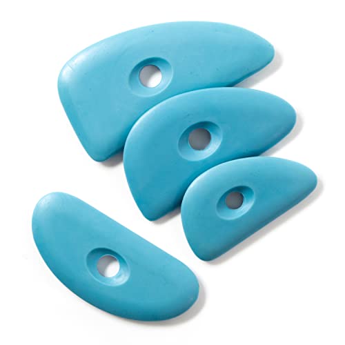 Chester's Clay - Soft Silicone Pottery Ribs - Tools, Blue Shaping Tool for, Smooths & Shapes While Removing Finger Marks, Ceramic Sculpting (Flexible: Soft Silicone)