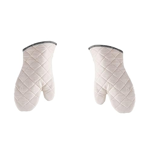 SECFOU 2個 耐熱ミット グリル用手袋 キッチン調理用手袋 電子レンジ用ミトン 調理用ミトン 熱 オーブン 高温 ミニオーブンミット グリル キッチン 白い