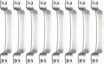 Generic Shop ISAON Stainless Steel for Home & Kitchen Doors/Cabinet/Window Handles - D Curve - 6 inch - Set of 8 pcs Stainless Steel Door Handle (Steel Pack of 8)