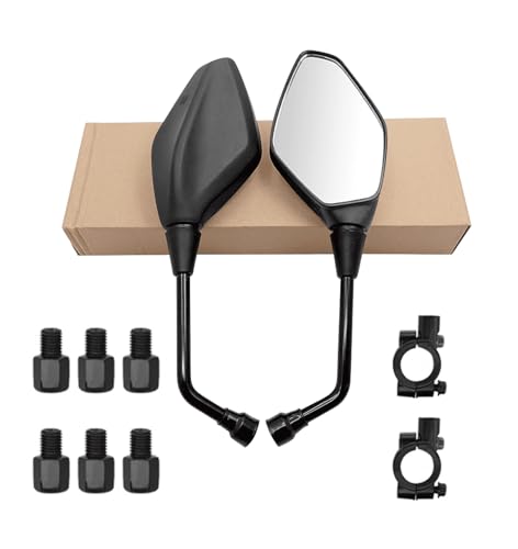 Motorcycle Rearview Mirror, with 7/8 inches 22mm Handlebar clamps,...