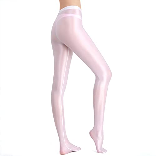 Image of cloudmall Women Sexy Semi Opaque Pantyhose Running Tights Yoga Leggings Oil Shiny Stocking