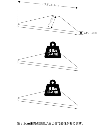Image of Furinno Rossi Triangle Corner Floating Shelves, Wall Mount Display Shelf, White, Set of 3 (Pack of 2)