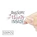 Wailozco Awesome Things Inside & Thank You Handmade Stickers - Small Shop & Online Retailer Labels, 500 Per Roll