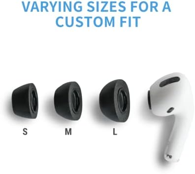 COMPLY Premium Memory Foam Earphones Tips For Airpods Pro Generation 1 & 2 Replacement Earbud Tips For A Comfortable Secure Fit x 3 Pairs (Assorted, S, M, L)
