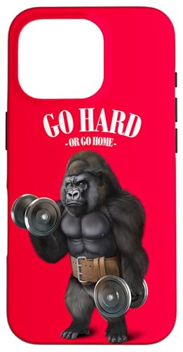 Gorilla 筋トレ ダンベル付き フィットネスジム スマホケース iPhone 16 Pro 用