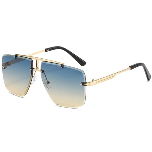 Lunettes de soleil bleu jaune pour fête et conduite - Accessoire mode luxe 2025