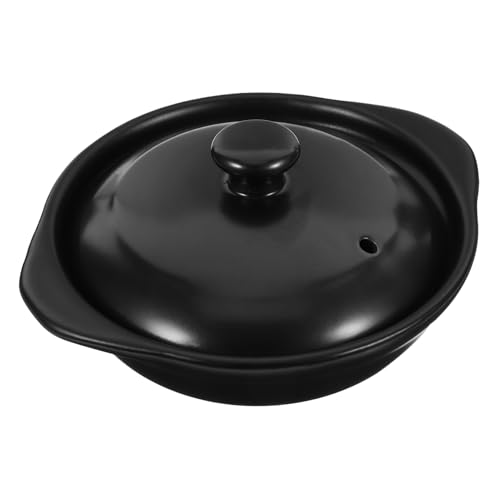 ULTECHNOVO Cazuela de cerámica para guisos, olla de cerámica, tapa para cocinar en casa para caldo y guisos picantes, fácil de limpiar y usar
