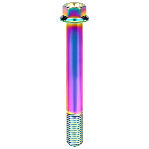Image of Titanium Bolt M12 30 35 40 45 50 55 60 65 70 75 80 85 90mm Hex Small Flange Head for Motorcycle Car Modification Pack of 4 (M12x90mm Pitch 1.5, Multicolored)