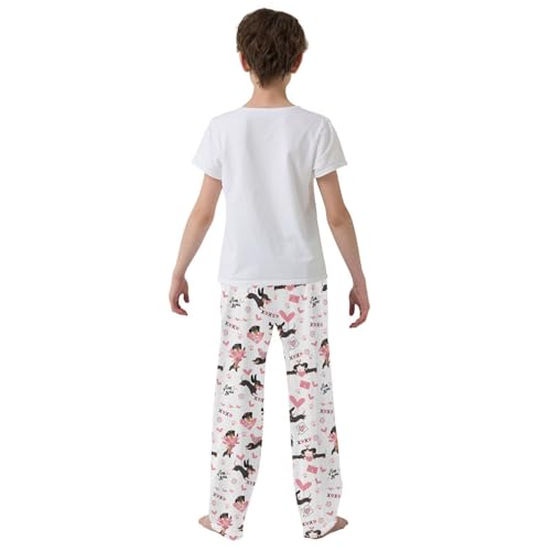 Dachshund Love You Boys Long Pants Soft Trousers Elastic Waist Kids Lounge Bottoms with Pockets S-XL3