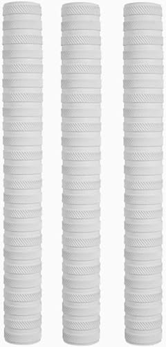 Premium Chevron Pack of 3 Cricket bat grip- Grips For Cricket Bats | Excellent Shock Absorption Rubber Cricket Bat Grips (Ring Chevron/White)
