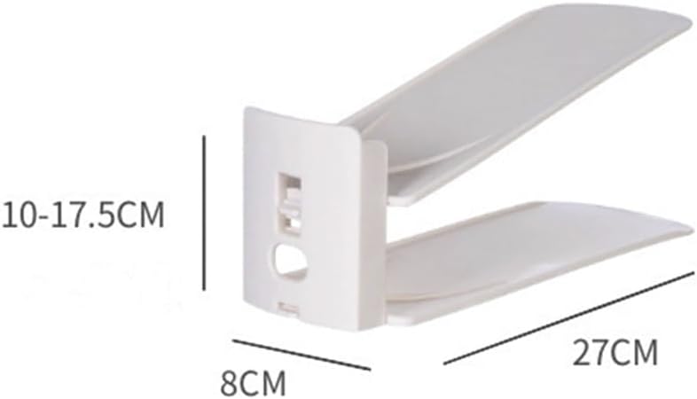 20 Pcs Shoe Slots Organizer 3 Levels Adjustable Space Saver Organization Cabinet Storage,White,27 * 8cm