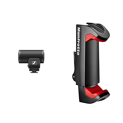 Microphone Sennheiser MKE 200 compact directionnel et pince Manfrotto MCPIXI en aluminium
