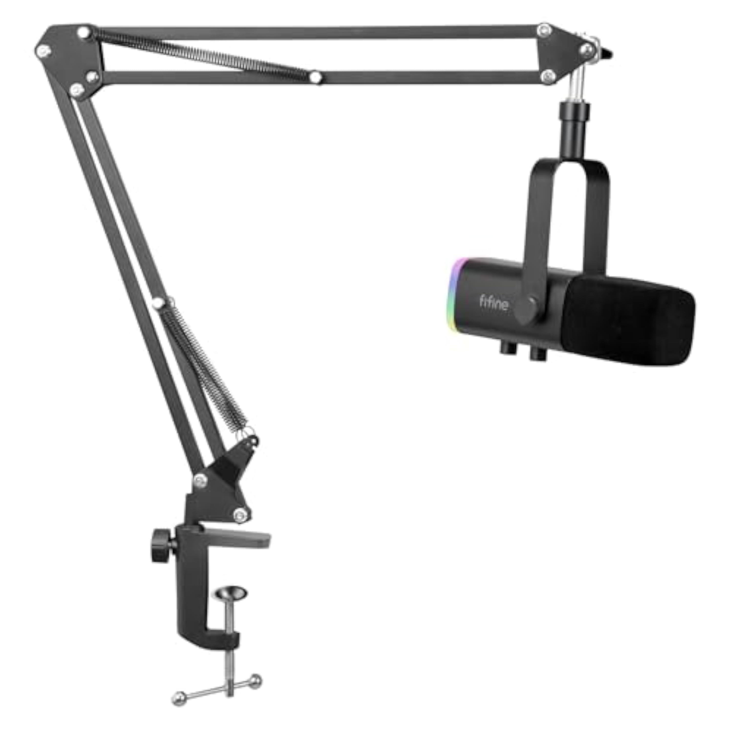 FIFINE XLR Streaming Micrófono Dinámico de Podcast, RGB Gaming Micrófono USB con Soporte Microfono per Ordenador PS4 PS5, para Podcast Estudio Podcasting Grabación