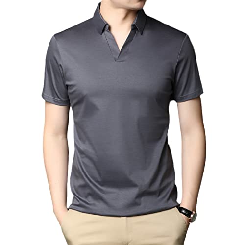 Polo d'été cool en coton gris XXL pour terrasses et vacances