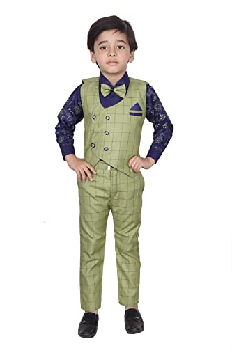 Image of Stylish 3-Piece Waistcoat, Shirt, Trouser and Bow-Tie Suit Set VC003