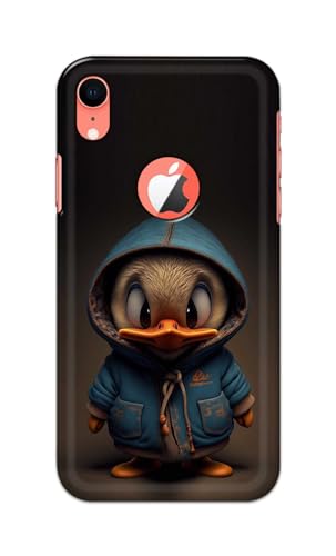 Image of PRINTFIDAA Printed Hard Back Cover Case for Apple iPhone XR Logo View Back Cover (Animated Duck) -112