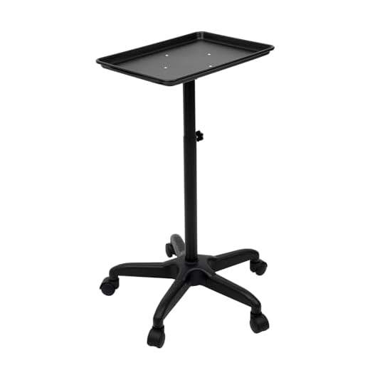 Carro de salón de belleza, carrito de belleza, carrito de belleza con compartimento de almacenamiento y rueda de freno, color negro