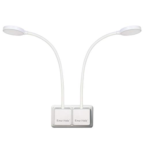 Luces Flexo Apliques de Lectura Pared LED Regulable Blanca con Enchufe Interruptor Tactil 4W 350Lm Luz Neutra 4000K para Enchufe Europeo Sin Función de Control Remoto Lot de 2 de Enuotek