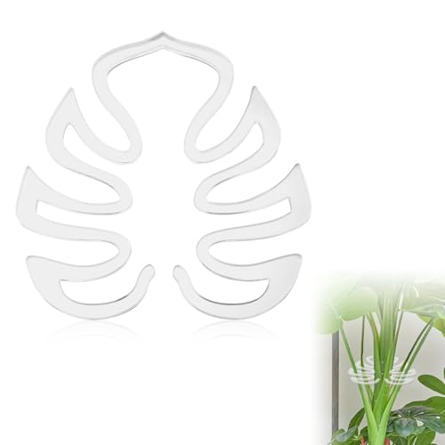 Gosknor Soporte para Plantas con Forma de Monstera, Soporte para Plantas con Forma de Hoja de Acrílico Accesorios para el Crecimiento de Plantas de Interior y Exterior