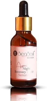 SEA SOUL Face Serum Anti-Ageing Night Recovery Moisturizer with Squalane, Goji Berries, Snow Lotus, Evening Primrose | For Hydrating, Skin Brightening, Sebum Control, Wrinkle Reduction (30 ml)