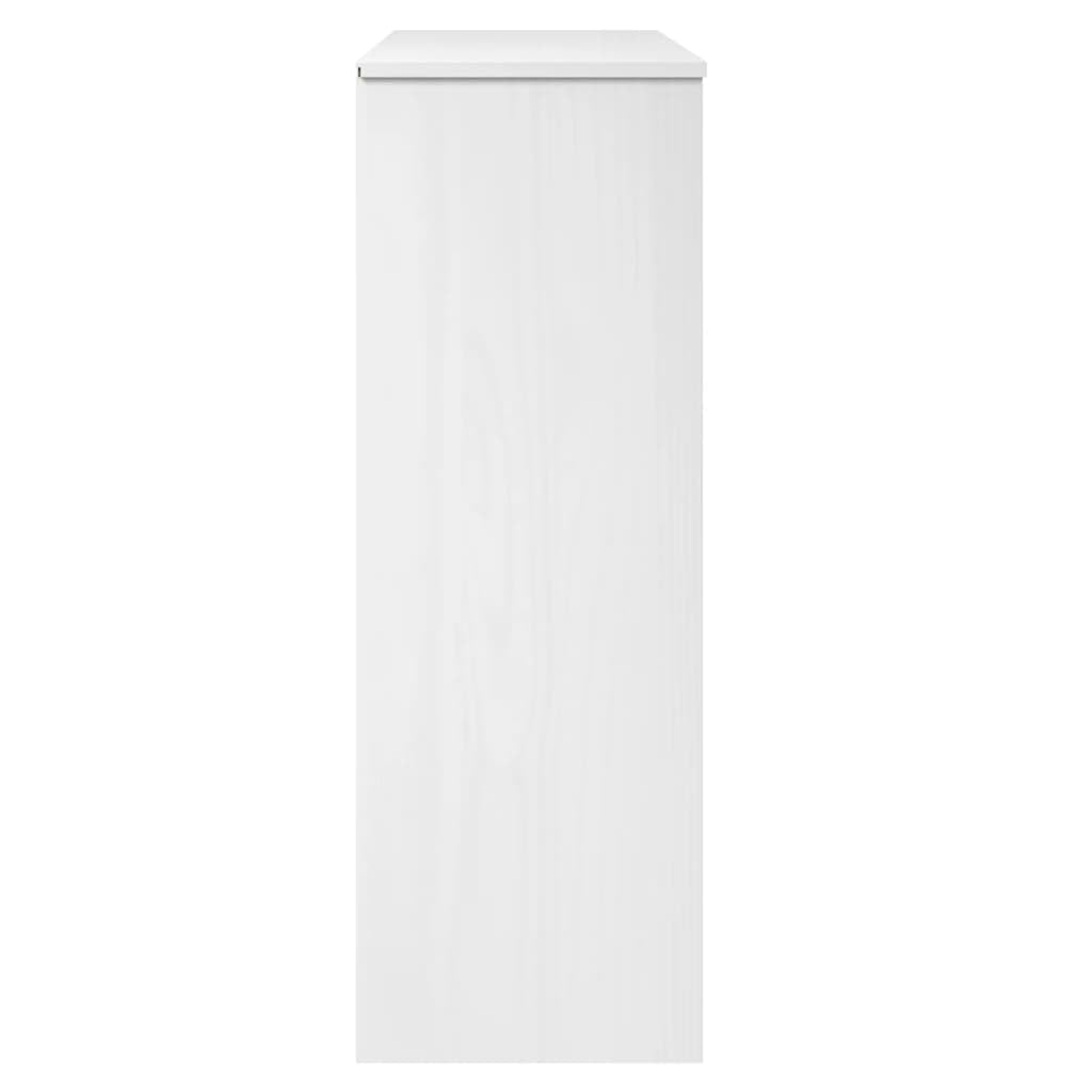 vidaXL Highboard Oberteil, Schrankaufsatz mit 3 Böden 2 Glastüren, Sideboardaufsatz mit UV-Lackierung, Aufsätze Sideboard Schrank, Weiß Massivholz Kiefer