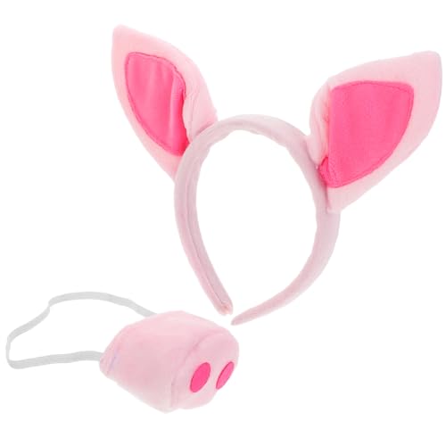 TOGEVAL Diadema Nariz De Cerdo Disfraz Conjunto De Accesorios De Cerdo Para Cosplay y Actuación