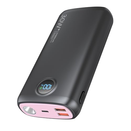 debopo Power Bank, 27000mAh 30W PD3.0 QC4.0 4.5A Ricarica Rapida, USB C Ingresso e Uscita Caricatore Esterno con 3W Luminosa Torcia, Led Display per Smartphone, Tablet e altro