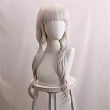 KAPVXRKI New DanganronpaV3 Angie Yonaga Cosplay Wig Heat Resistant Synthetic Wigs for Halloween Costume Party Role Play+Wig Cap