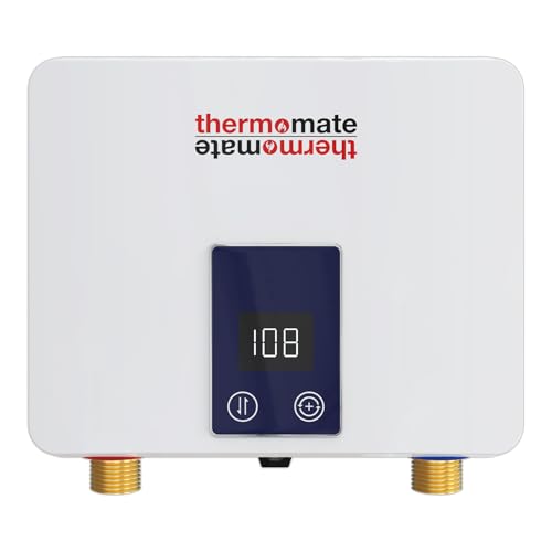Tankless Water Heater Electric 120V, ThermoMate 3500W Small On Demand Instant Hot Water Heater with Temperature Display for Kitchen Bathroom Sink Faucet, ETL Certified