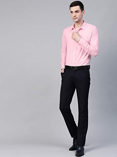 Image of MANQ Men's Regular Fit Cotton Formal Shirt, Full Sleeves, Spread Collar, Button-Down, Office, Business & Casual Wear