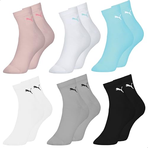Kit 6 Pares Meia Cano Médio Puma Costura Fina Feminina Adulto