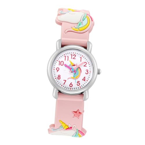 AKOOSY Reloj Infantil Niña con Diseño Unicornio Rosa Práctico y Preciso para Aprender la Esfera y para Cumpleaños y