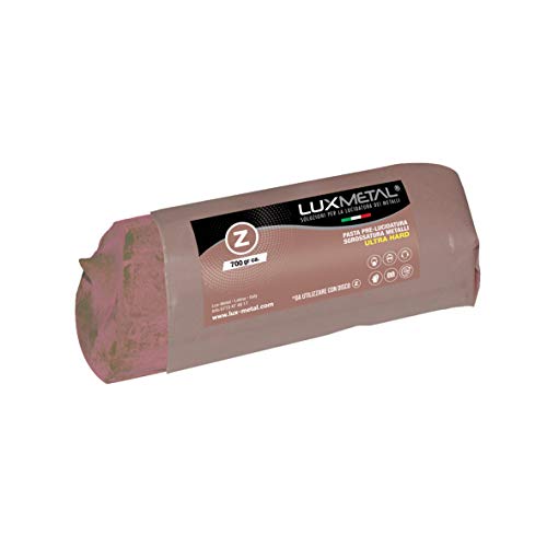Pâte abrasive solide Lux Metal Marron Z Ultra Hard, 700 g, pré-polissage, dégrossissage, élimine les rayures et la rouille pour aluminium acier inoxydable laiton bronze Cover