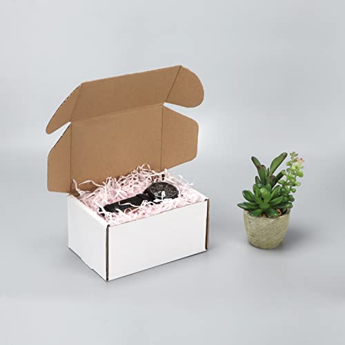 Image of HORLIMER 6x4x3 inches Shipping Boxes Set of 25, White Corrugated Cardboard Box Literature Mailer