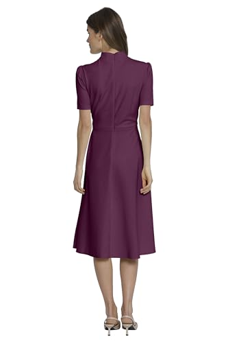 Image of Maggy London Women's Crepe Fabric Flight Attendant Bow Neck Tie Short Sleeve A-line