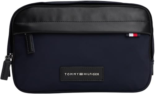 Tommy Hilfiger TH Nylon Washbag Am0am13746, Borsa da Bagno Uomo, Blue (Space Blue), One Size