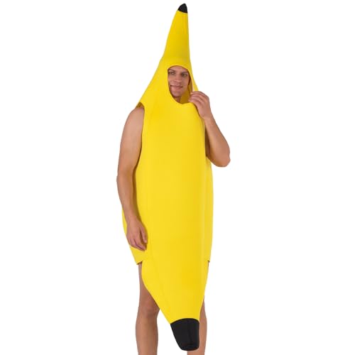 Yearsahrk Disfarce de banana, novo disfarce de fruta, fantasia de banana, fantasia de carnaval, Halloween, para adultos, homens e mulheres (fantasia de banana)