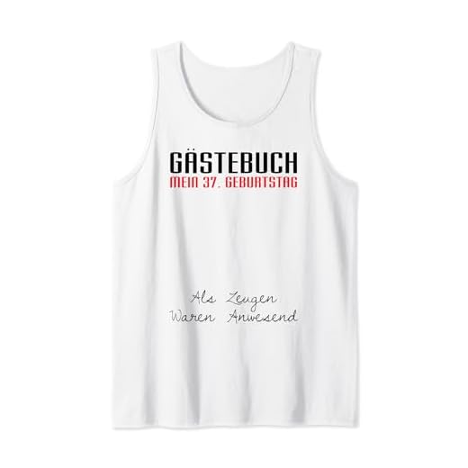 Gästebuch Mein 37. Geburtstag Libro de visitas Firma Camiseta sin Mangas