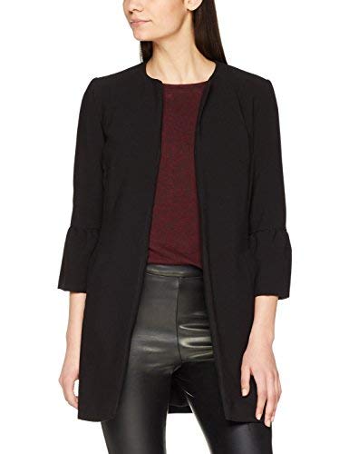 New Look Collarless Crepe Frill Slv Cappotto Donna...