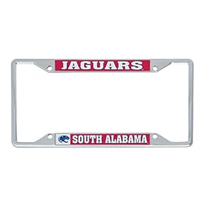 Desert Cactus University of South Alabama USA Jaguars Metal License Plate Frame for Front or Back of Car Officially Licensed (Mascot)
