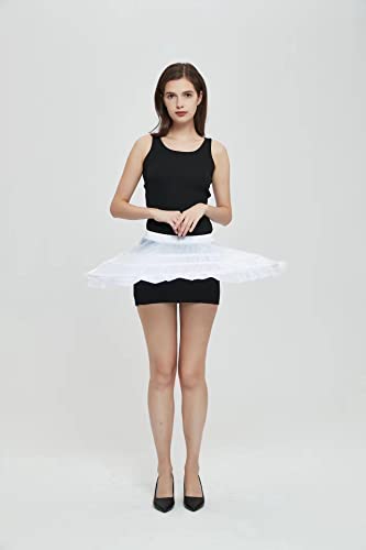 Image of Women Crinoline Petticoat Hoops Skirt Short Half Slip Underskirt for Girls Wedding Bridal Underskirt Slip