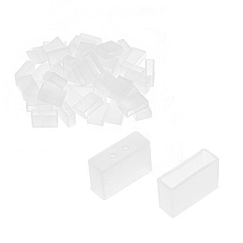 uxcell 50pcs Silicone Plug Fit 5630 12mm Wide LED Tube Strip Light End Cap Cover w 2 Holes White