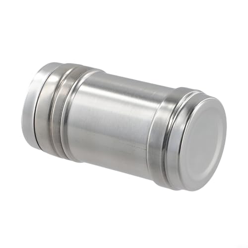 Eawfgtuw Bottiglia shaker per spezie in acciaio inox per sale, pepe e condimenti, barattolo per condimenti da cucina con coperchio rimovibile, multiplo (S)