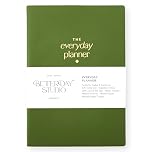The Everyday Planner Notebook - Task Tracker, Daily & Weekly Planner, Life To Do List Notebook for Work, Productivity, Travel, A5 Notebook with Goals, Gratitude & Self Care Sections - Olive Green