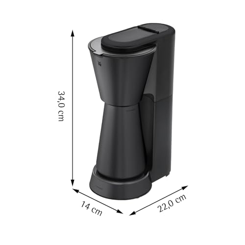 WMF Küchenminis Aroma Filterkaffeemaschine mit Thermoskanne, 870 Watt, Thermobecher to go, kleine Kaffeemaschine to go, Timer, edelstahl schwarz matt 6