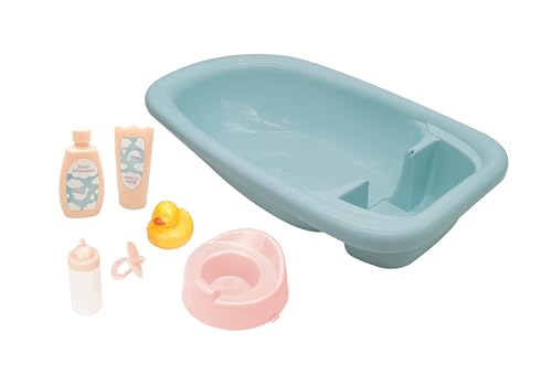 TACHAN - Bañera para muñecas con Accesorios - Set baño muñecas - Incluye Crema, Orinal Chupete y biberón (CPA Toy Group 799T00989)