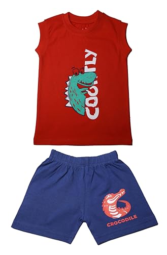 Image of Kids Boys & Girls Tshirt & Shorts | Sleeveless Tshirt Summer Combo Pack, kids Dress, Pack of 5 combo | Unisex Clothing Set for Baby