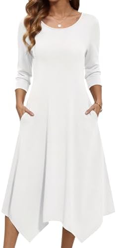 Zeagoo Midi Dresses Women 2026 Spring Dress 3/4 Sleeve Casual Dre...