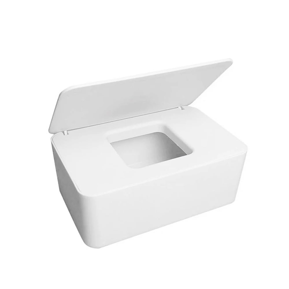 Plastic Tissue Box Wet Tissue Holder Wipes Paper Tissue Paper Storage Box Paper Towel Dispenser Home Napkin Organizer(White)